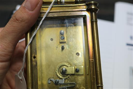 A French brass carriage timepiece